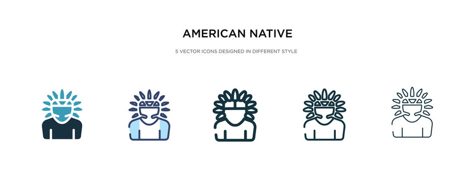 american native icon in different style vector illustration. two colored and black american native vector icons designed in filled, outline, line and stroke style can be used for web, mobile, ui