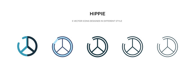 hippie icon in different style vector illustration. two colored and black hippie vector icons designed in filled, outline, line and stroke style can be used for web, mobile, ui