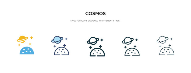 cosmos icon in different style vector illustration. two colored and black cosmos vector icons designed in filled, outline, line and stroke style can be used for web, mobile, ui