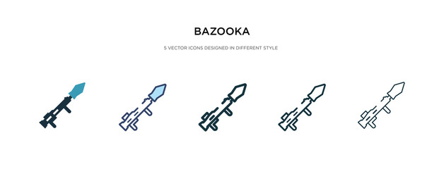 bazooka icon in different style vector illustration. two colored and black bazooka vector icons designed in filled, outline, line and stroke style can be used for web, mobile, ui