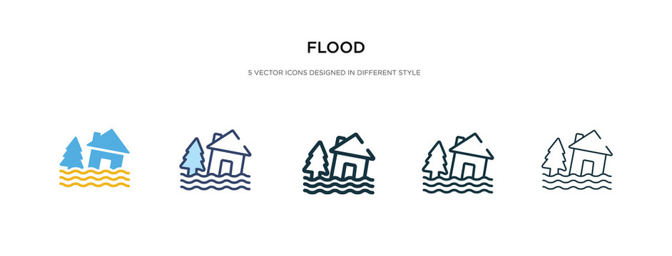 flood icon in different style vector illustration. two colored and black flood vector icons designed in filled, outline, line and stroke style can be used for web, mobile, ui