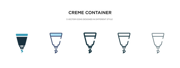 creme container black icon in different style vector illustration. two colored and black creme container black vector icons designed in filled, outline, line and stroke style can be used for web,