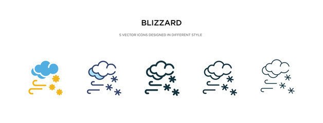 blizzard icon in different style vector illustration. two colored and black blizzard vector icons designed in filled, outline, line and stroke style can be used for web, mobile, ui