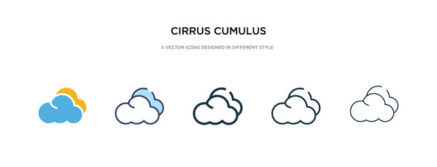 cirrus cumulus icon in different style vector illustration. two colored and black cirrus cumulus vector icons designed in filled, outline, line and stroke style can be used for web, mobile, ui
