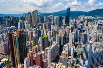 Top view of Hong Kong city
