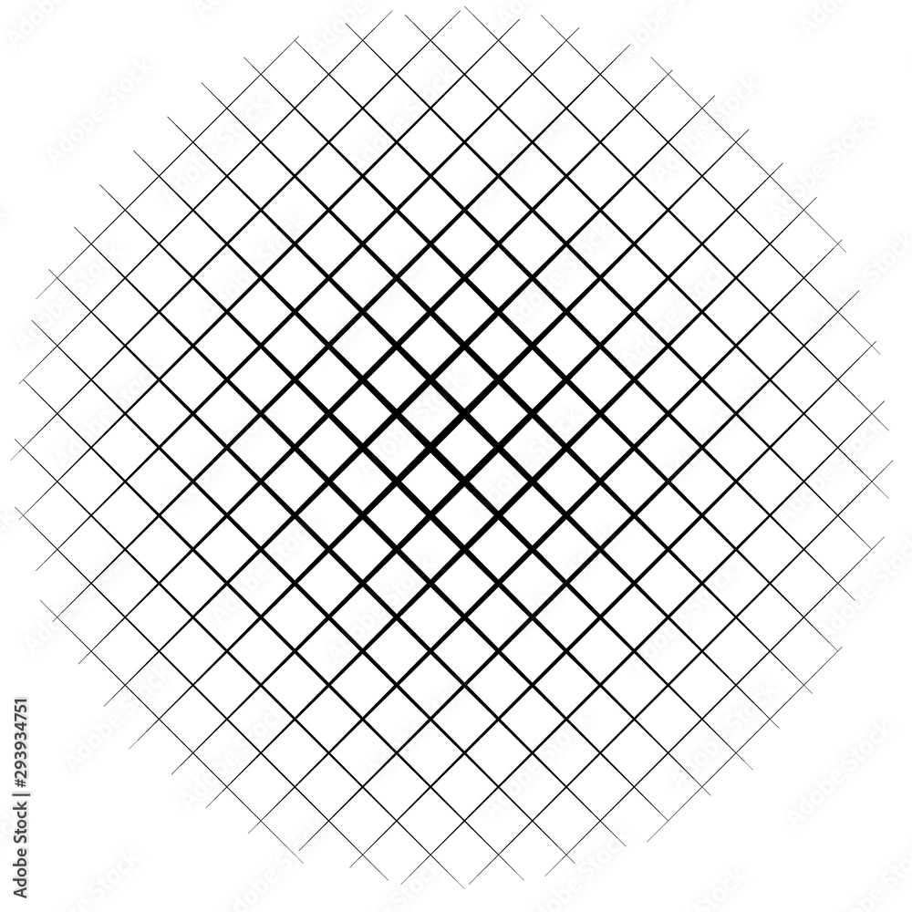 Poster circle form grid, mesh. intersected strips geometric circle element. angular, geometric half-tone ci