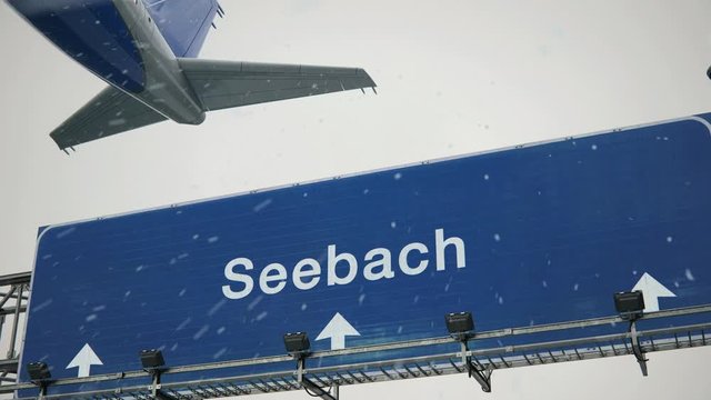 Airplane Takeoff Seebach in Christmas