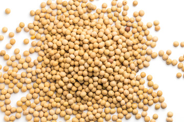 Soybeans on a white background