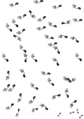 Background for design. Many footprints.