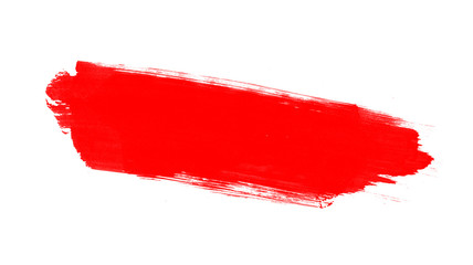 Abstract red brush isolated on white background