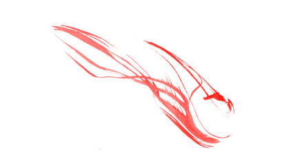 Abstract watercolor red lines backdrop. Red watercolor brush
