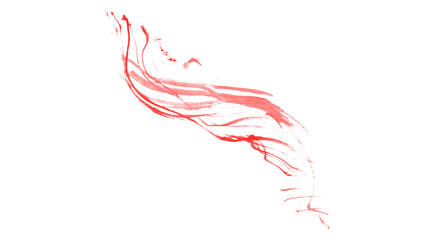 Abstract red paint on white background