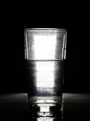 Glass of Water with light behind it