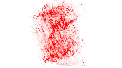 Red ink smears backdrop