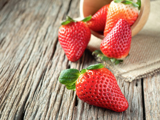 closeup shot of red ripe strawberry