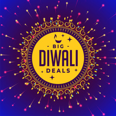 big diwali deals festival celebration background design