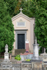 Fototapeta na wymiar View of historical Lychakiv cemetery in Lviv, Ukraine