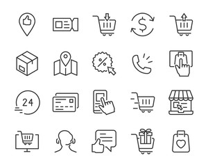 set of shopping icons, buy, pay, ecommerce, store, online shopping