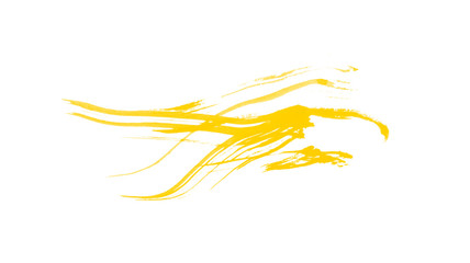 Yellow watercolor smears on white background