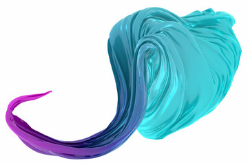 Abstract background of multicolored wavy shape. 3d rendering image.