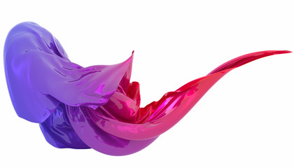 Abstract background of multicolored wavy shape. 3d rendering image.