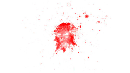 Beautiful red paint splash isolated on white background
