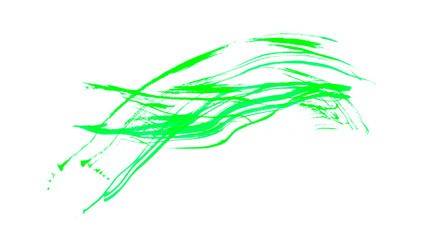 Abstract green watercolor lines on white background