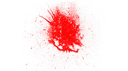 Abstract red paint splash isolated on white background