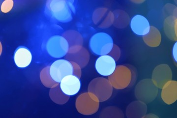 Blue bokeh.Winter holidays bokeh background.Christmas and New Year background