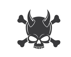 skull bone logo vector illustration