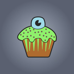 Halloween cup cake icon. EPS vector file.