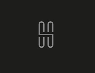Fototapeta na wymiar Linear logo letter N icon for company or website