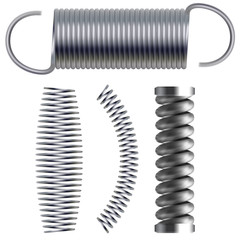 Realistic metal springs and machine absorbers set