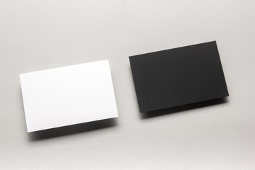 Business cards blank. Mockup on color background. Flat Lay. copy space for text