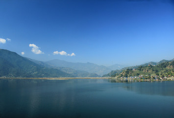Naklejka na ściany i meble Phewa Lake Pokhara Nepal