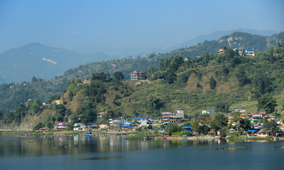 Fototapeta na wymiar Visiting Begnas Lake In Pokhara Nepal