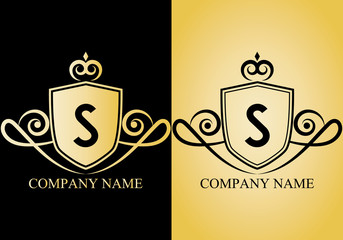 Crest logo isolated on background. Letter s logo, Initials logo, suitable for any company, ready to print, easy to edit, organized layer.