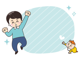 父親と赤ちゃん　吹き出し