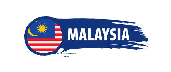 Malaysia flag, vector illustration on a white background.