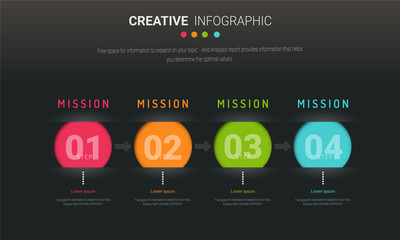 Abstract infographics number options template with steps, with 4 label. Can be used for workflow layout, diagram, business step options, banner, web design. Vector eps 10.
