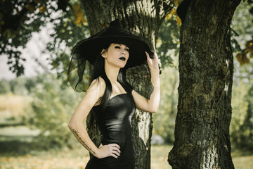 Halloween time, witchcraft, modern witch celebrate. Good ideas for photoshots, cosplay 