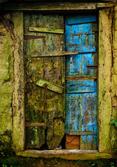 rustic door abstract at Meghalaya India