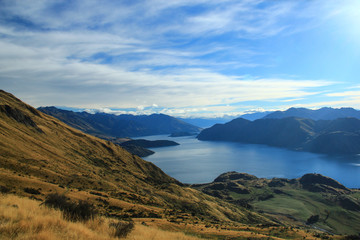 Fototapeta na wymiar Beautiful Landscape of Roys Peak Wanaka New Zealand