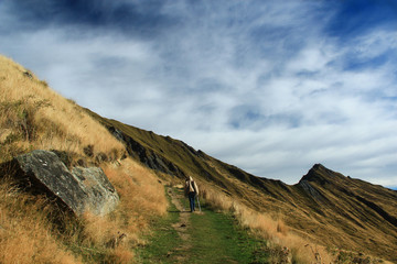 Trekking In Roys Peak Wanaka New Zealand