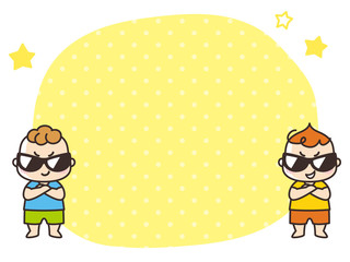 サングラスをかけた赤ちゃん　吹き出し