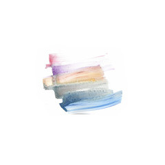 Isolated watercolour brushstrokes texture hand-painted on white background