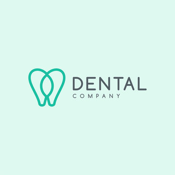 Teeth logo design dental icon symbol vector