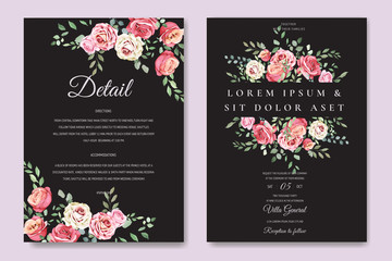 wedding invitation card in elegant roses template