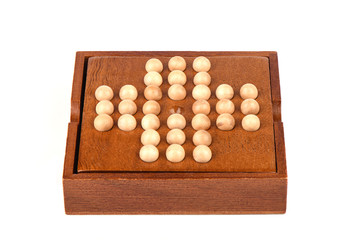 Board game Madagascar checkers 33 cells over a white background.