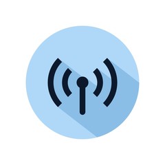Wifi hotspot icon vector isolated on blue circle. Hotspot connection icon for web and mobile phone